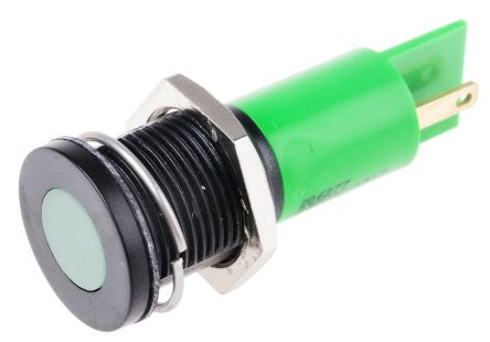 RS PRO Indicatore Da Pannello Verde A LED, 230V Ca, IP67, A Filo, Foro Da 16mm