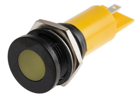 RS PRO LED Schalttafel-Anzeigelampe Gelb 230V Ac, Montage-Ø 16mm, Lötanschluss