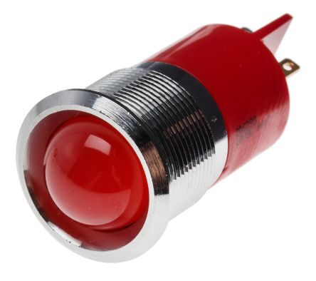 RS PRO LED Schalttafel-Anzeigelampe Rot 12V Dc, Montage-Ø 22mm, Lötanschluss