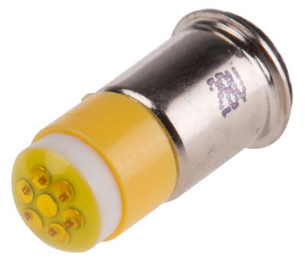 RS PRO Bombilla Para Piloto Luminoso LED Amarillo, λ 585nm, 28V Dc / 14mA, 45mcd, 180°, Casquillo Bayoneta, Ø 6mm