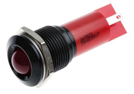 RS PRO LED Schalttafel-Anzeigelampe Rot, Montage-Ø 16mm, Lötanschluss