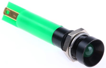 RS PRO Voyant LED Lumineux Vert, Dia. 8mm, 12V C.c.