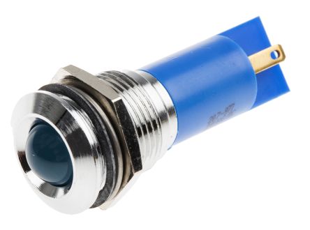 RS PRO LED Schalttafel-Anzeigelampe Blau 24V Ac/dc, Montage-Ø 16mm, Lötanschluss