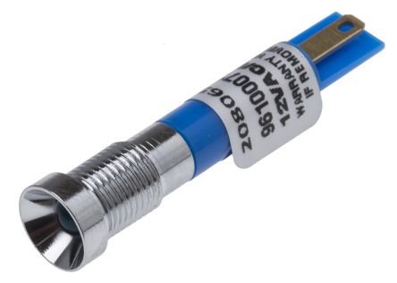 RS PRO LED Schalttafel-Anzeigelampe Blau, Montage-Ø 8mm, Lötanschluss
