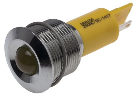 RS PRO LED Schalttafel-Anzeigelampe Gelb, Montage-Ø 19mm, Lötanschluss