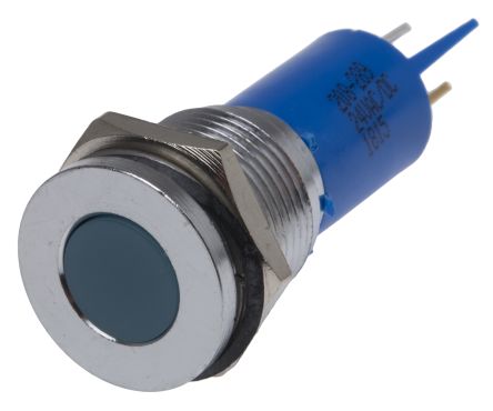RS PRO LED Schalttafel-Anzeigelampe Blau, Montage-Ø 16mm, Lötanschluss