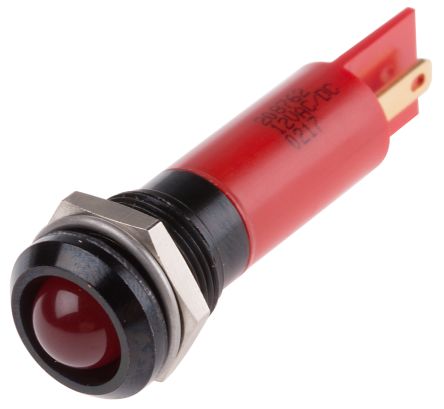 RS PRO Indicatore Da Pannello Rosso A LED, IP67, Sporgente, Foro Da 12mm