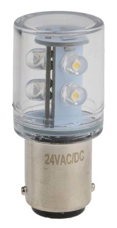 RS PRO LED-Lampe 24 V AC/DC, BA15d Sockel Weiß