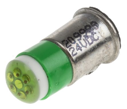 RS PRO LED Signalleuchte Grün, 24V Dc / 35mcd, Ø 6mm X 15.25mm, Midget-Flanged Sockel