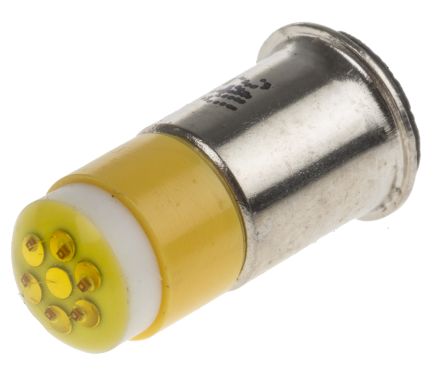 RS PRO LED Signalleuchte Gelb, 24V Dc / 45mcd, Ø 6mm X 15.25mm, Midget-Flanged Sockel