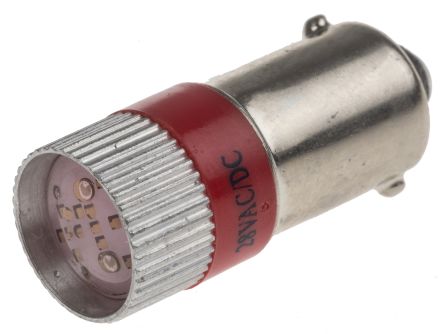RS PRO LED Signalleuchte Rot, 28V Dc / 110/105mcd, Ø 10mm X 28mm, Sockel BA9s