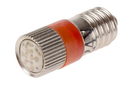 RS PRO Red LED Indicator Lamp, 24V Ac/dc, E10 Base, 10mm Diameter, 110/105mcd