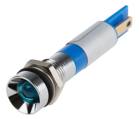 RS PRO LED Schalttafel-Anzeigelampe Blau 12V Dc, Montage-Ø 8mm, Lötanschluss