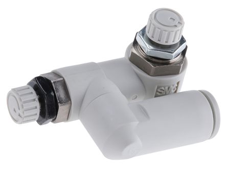 SMC ASD R1/8 Außengewinde Durchflussregler, Drehzahlregelung, Rohr-Ø 6mm 1MPa