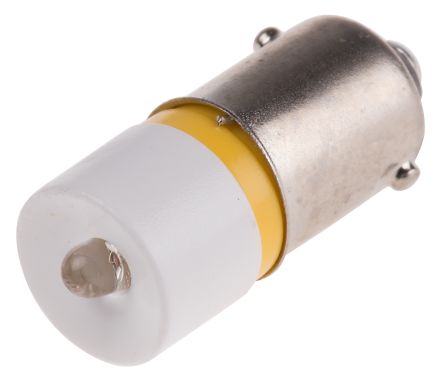 RS PRO LED Signalleuchte Gelb, 48V Ac/dc / 360mcd, Ø 10mm X 24mm, Sockel BA9s
