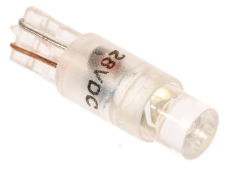 RS PRO LED Signalleuchte Weiß, 28V Dc / 900mcd, Ø 5.75mm X 16.75mm, Keilsockel