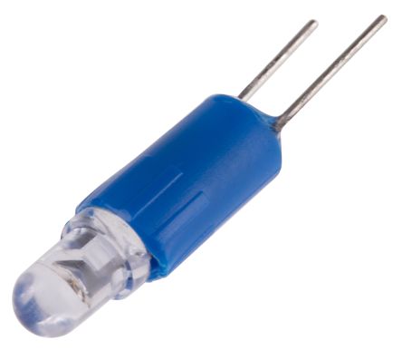 RS PRO Blue LED Indicator Lamp, 24V Ac/dc, Bi-Pin Base, 4.25mm Diameter, 500mcd