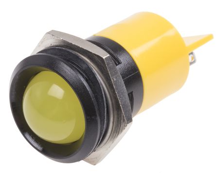 RS PRO LED Schalttafel-Anzeigelampe Gelb, Montage-Ø 22mm, Lötanschluss