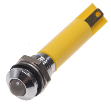 RS PRO LED Schalttafel-Anzeigelampe Gelb, Montage-Ø 8mm, Lötanschluss