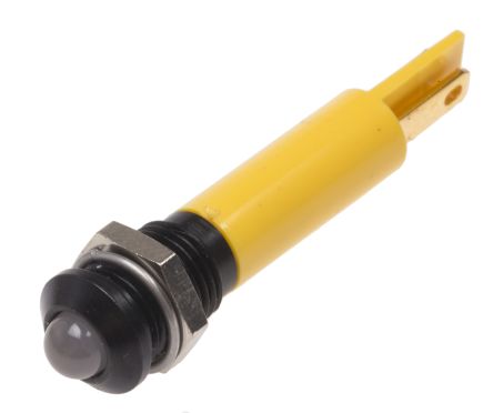RS PRO LED Schalttafel-Anzeigelampe Gelb, Montage-Ø 8mm, Lötanschluss