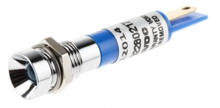 RS PRO LED Schalttafel-Anzeigelampe Blau, Montage-Ø 8mm, Lötanschluss