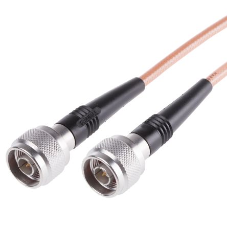 Radiall Cable Coaxial RG142, 50 Ω, Con. A: Tipo N, Macho, Con. B: Tipo N, Macho, Long. 1m Negro