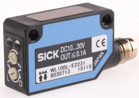 Sick W100 Laser Kubisch Optischer Sensor, Reflektierend, Bereich 0,08 → 12 M, NPN Ausgang, 4-poliger