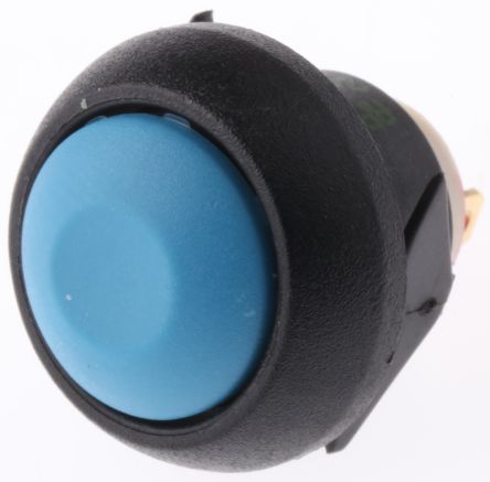 APEM Interruptor De Botón Pulsador En Miniatura, Color De Botón Azul, SPST, Acción Momentánea, 400 MA A 32 V Ac, 32V