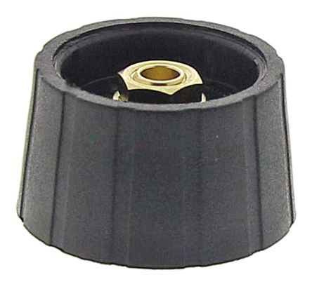 Sifam Potentiometer Drehknopf Schwarz, Zeiger Weiß Ø 29mm X 17mm X 10.5mm, Schlitz Schaft 6.35mm
