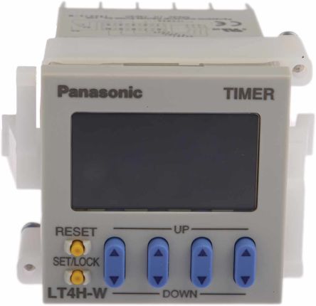 Panasonic LT4H-W Zeitrelais, Frontplattenmontage, 0 → 9999 H, 0 → 9999 Min, 0 → 9999s, 12 →