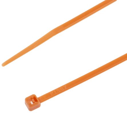 RS PRO Nylon 66 Kabelbinder Orange 2,5 Mm X 203mm, 100 Stück