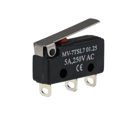 RS PRO Lever Micro Switch, Solder Terminal, 5A, CO, IP40