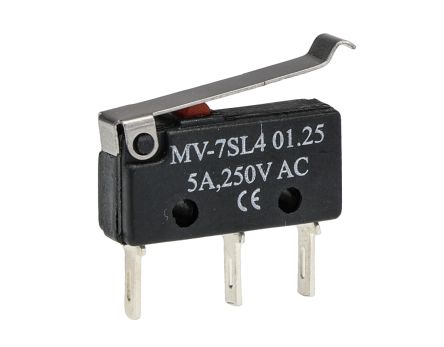 RS PRO Lever Micro Switch, Solder Terminal, 5A, CO, IP40