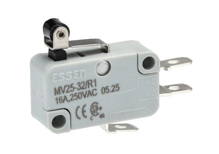 RS PRO Short Roller Lever Micro Switch, Screw, Solder, Quick Connect Terminal, 16A, Solder, IP40