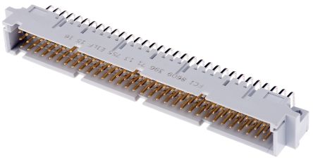 Amphenol Communications Solutions C2 DIN 41612-Steckverbinder Stecker Gewinkelt, 96-polig / 3-reihig, Raster 2.54mm