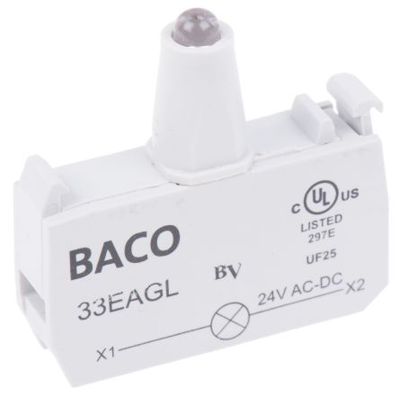 BACO Lichtblock Anzeigenblock LED Grün Beleuchtet, 24V, Schraubanschluss