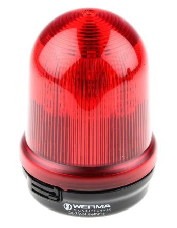 Werma RM 829, LED Blitz, Rundum, Dauer Signalleuchte Rot, 24 V Dc, Ø 98mm X 200mm