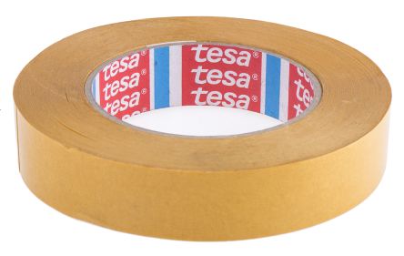 RS PRO White Double Sided Paper Tape, Non-Woven Backing, 25mm x