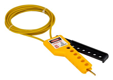 RS PRO Black, Yellow 6-Lock ABS, Nylon, Steel Cable Lockout
