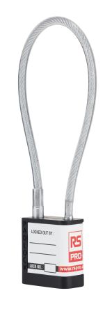 RS PRO Black 1-Lock ABS Safety Lockout Padlock