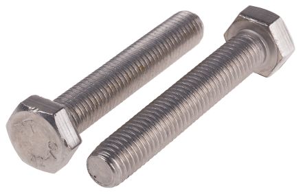 RS PRO Plain Stainless Steel Hex, Hex Bolt, M12 X 70mm