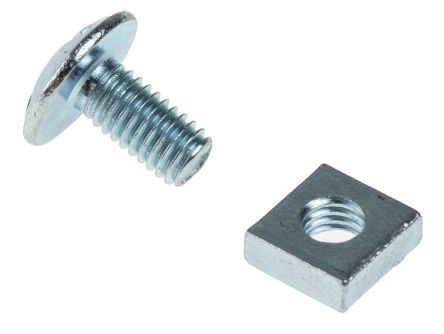 RS PRO Bright Zinc Plated Steel Roofing Bolt, M6 X 12mm