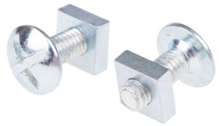 RS PRO Bright Zinc Plated Steel Roofing Bolt, M6 X 16mm