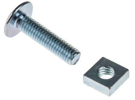 RS PRO Bright Zinc Plated Steel Roofing Bolt, M6 X 25mm
