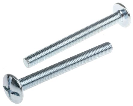 RS PRO Bright Zinc Plated Steel Roofing Bolt, M8 X 80mm