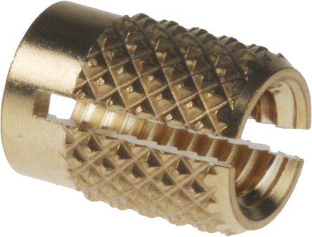 RS PRO, M3.5 Brass Threaded Insert diameter 4.8mm Depth 6.35mm (Price for  Bag of 100)