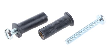 RawlPlug Black Rubber, Steel Wall Plug, 24mm Length, 8mm Fixing Hole Diameter