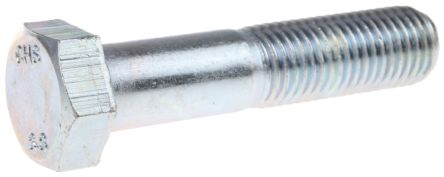 RS PRO Clear Passivated, Zinc Steel, Hex Bolt, M16 X 75mm