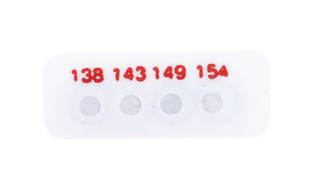RS PRO Etiquetas Termosensibles No Reversibles De 138°C → 154°C Con 4 Niveles, Dim. 11mm X 4mm