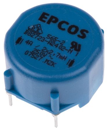 EPCOS B82723A Netzleitungsdrossel, Ferrit-Kern, 2,7 MH, ±30%, 4A, Radial / R-DC 60mΩ X 16.8mm